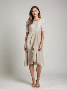 Midi Dress Woman Jara – Elegant Lace Dress with Timeless Style and Comfortable Cut