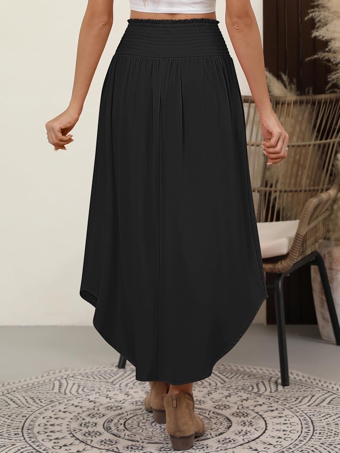 Lulu Women's Long Skirt – Bohemian Floral Maxi Skirt, High Waist & Flowing