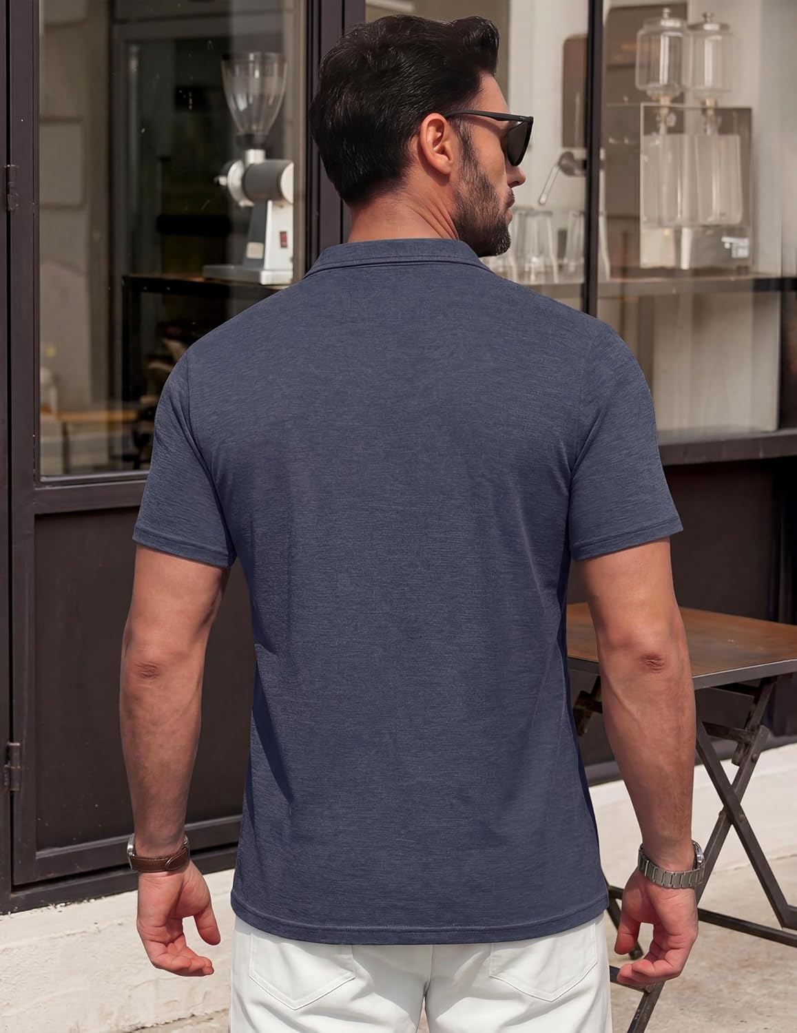 Renato Men's Polo – Lightweight Cotton Polo, Contrasting Collar & Casual Chic Pocket