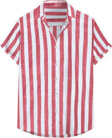 Julien Men's Shirt – Striped Short Sleeve Shirt, Casual Chic Summer Style