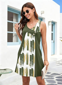 Zoé Summer Dress for Women – Short V-Neck Sleeveless Dress with Pockets, Casual Chic