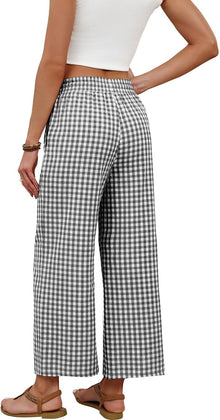 Mindi Women's Palazzo Pants – Wide Flowing Cut, Elastic Waist with Casual Chic Drawstring