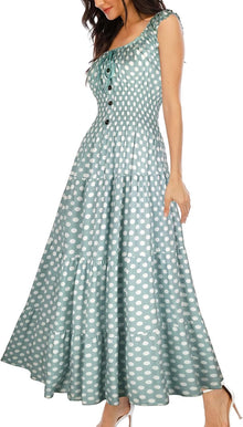Lina Bohemian Maxi Dress for Women – Elegant Summer Long Flowing Dress with Floral Print
