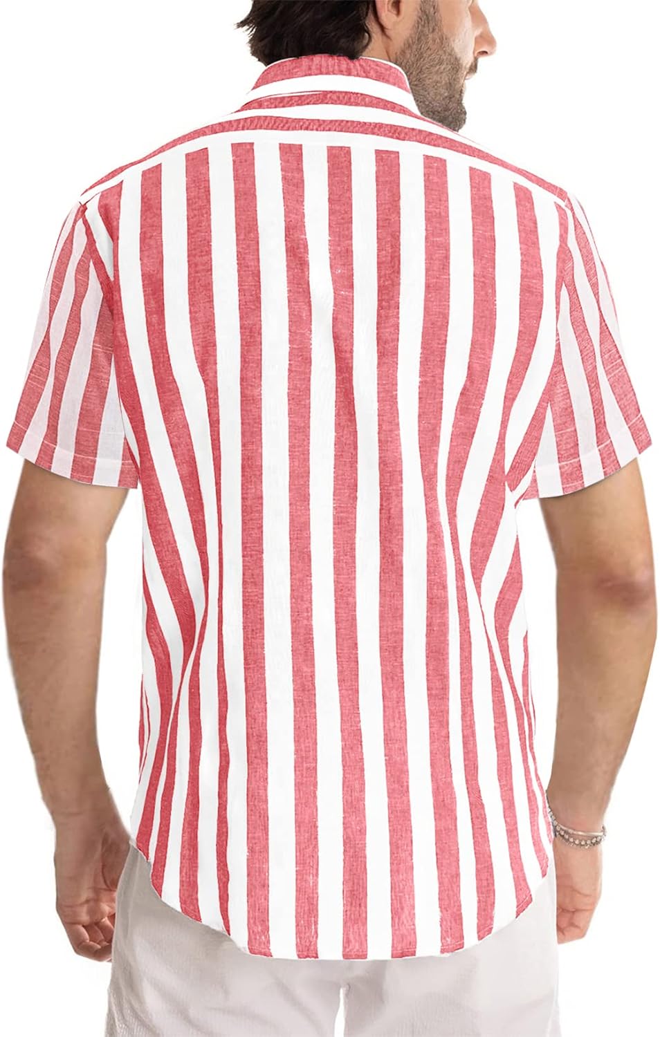 Julien Men's Shirt – Striped Short Sleeve Shirt, Casual Chic Summer Style