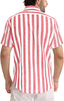 Julien Men's Shirt – Striped Short Sleeve Shirt, Casual Chic Summer Style