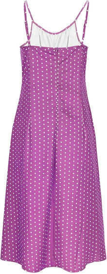Clara Long Bohemian Polka Dot Dress – Lightweight Summer Dress with Straps and Slit