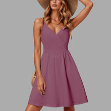 Chloe Women's Dress – Satin Mini Dress with V-Neck, Thin Straps, Pockets, Elegant Evening Wear