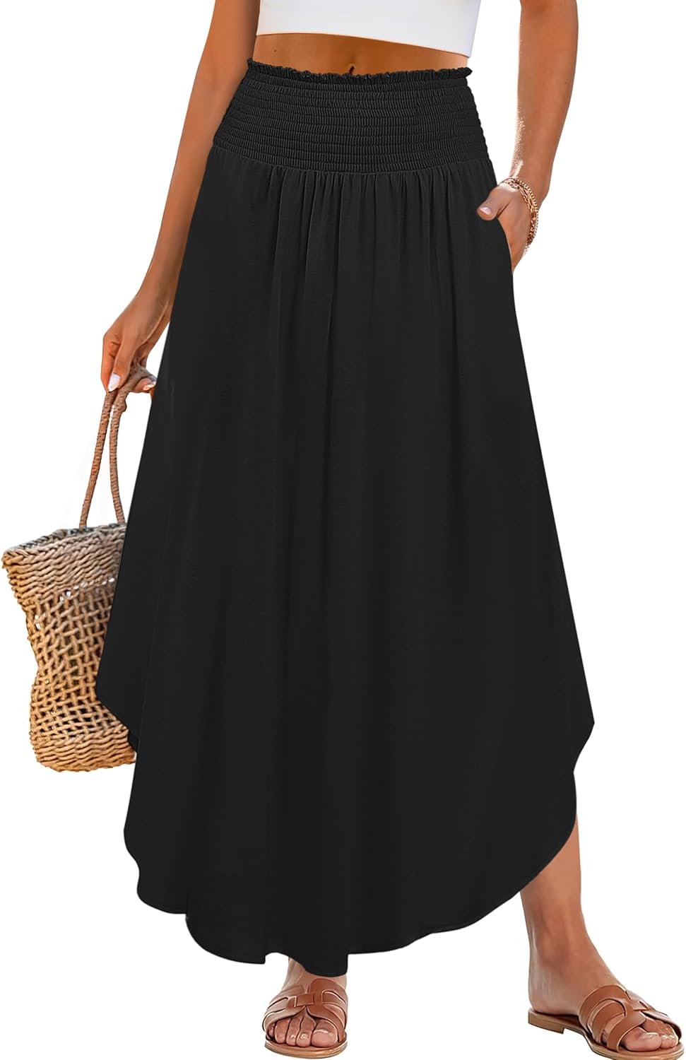 Lulu Women's Long Skirt – Bohemian Floral Maxi Skirt, High Waist & Flowing