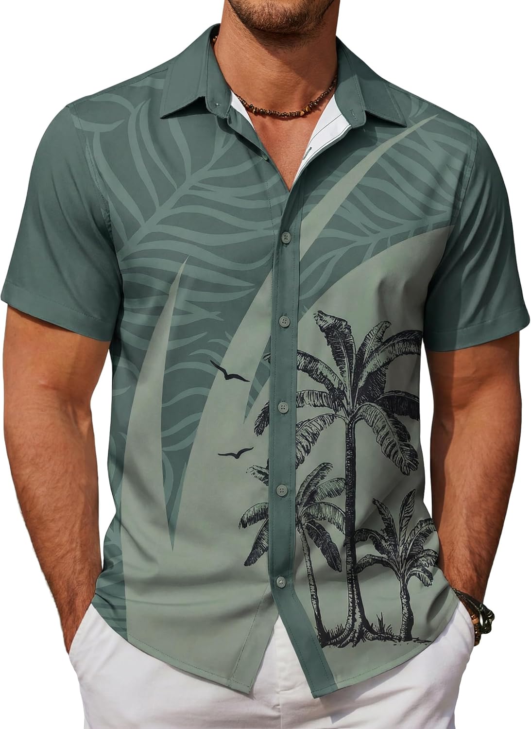 Carlos Men's Hawaiian Shirt – Tropical Summer Shirt, Lightweight & Quick-Drying