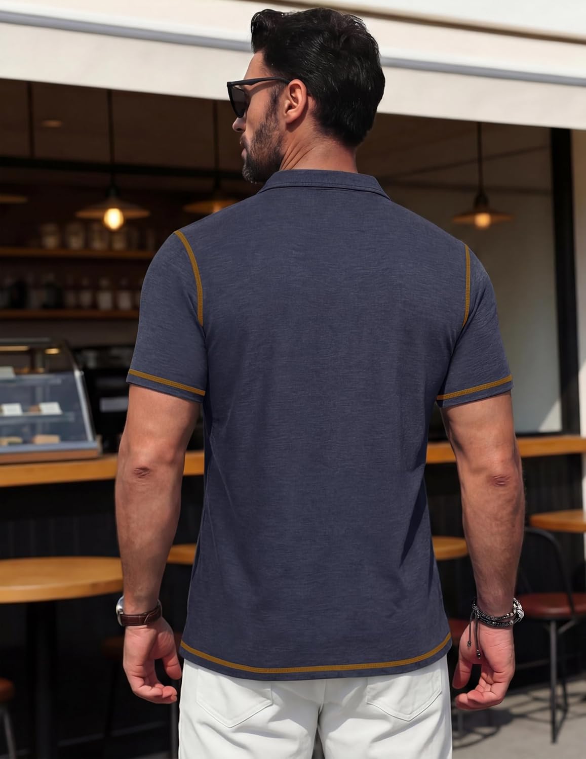 Vianney Men's Polo – Lightweight Cotton Polo, Pocket & Casual Chic Summer Style