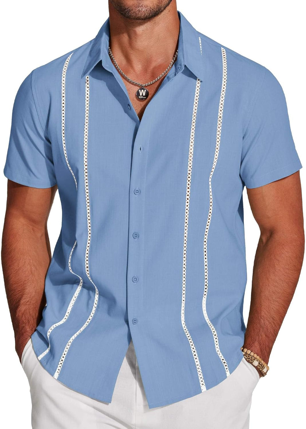 Henry Men's Guayabera Shirt – Cuban Summer Shirt, Embroidery & Chic Style
