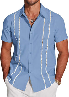 Henry Men's Guayabera Shirt – Cuban Summer Shirt, Embroidery & Chic Style