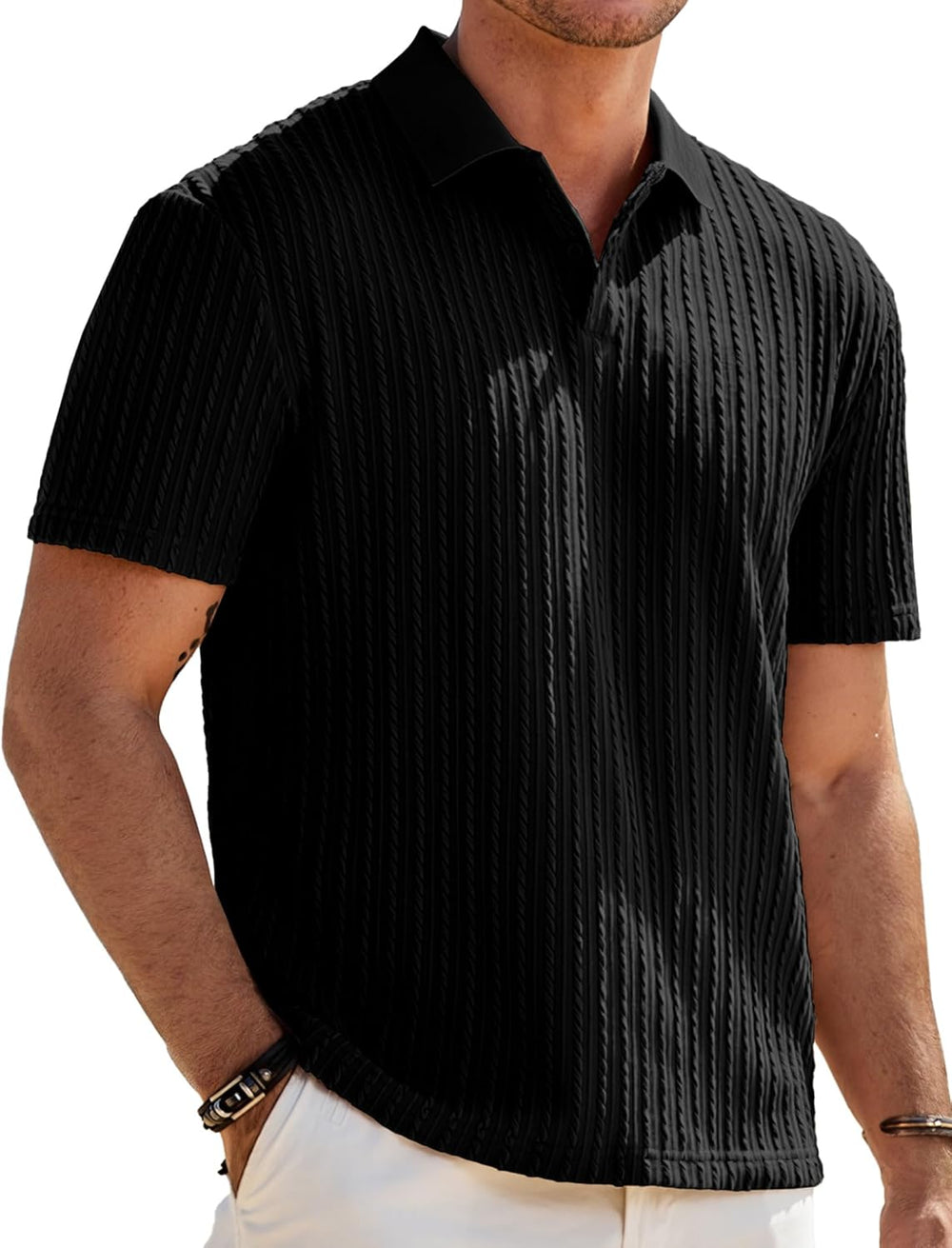 Matteo Polo Men – Stretch Knit Polo, Old Money & Casual Summer Style