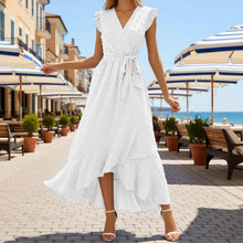 Bohemian Moon Dress for Women – Long Flowing Dress with V-Neck and Ruffled Sleeves