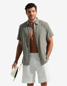 Léo Men's Shirt – Short Sleeve Linen Shirt, Breathable & Casual Summer Style