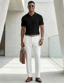 Matteo Polo Men – Stretch Knit Polo, Old Money & Casual Summer Style