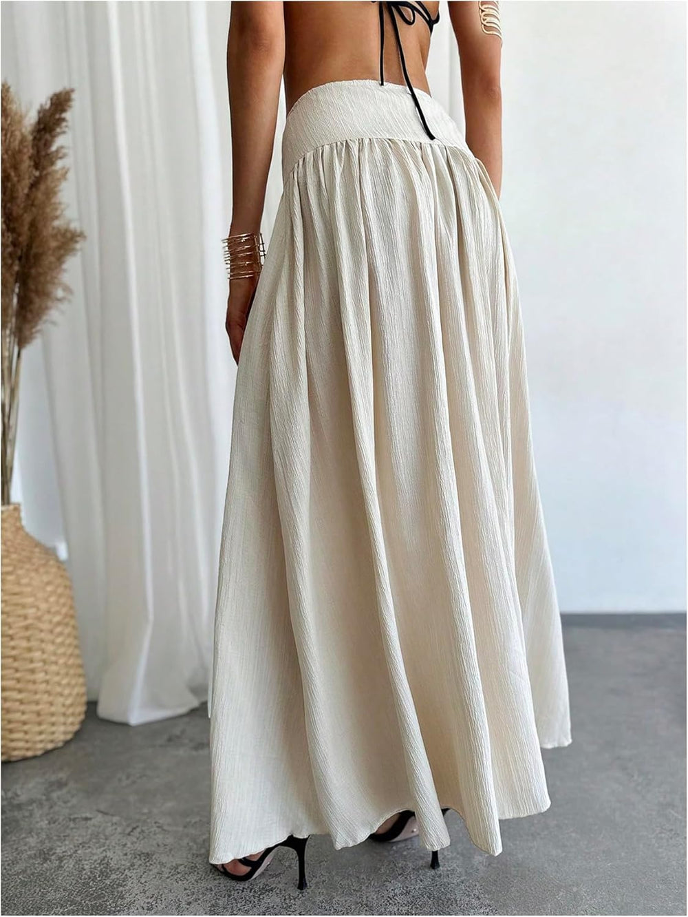 Milania Maxi Skirt for Women – High Waist Pleated Skirt, Flowing & Elegant