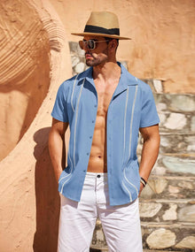 Henry Men's Guayabera Shirt – Cuban Summer Shirt, Embroidery & Chic Style