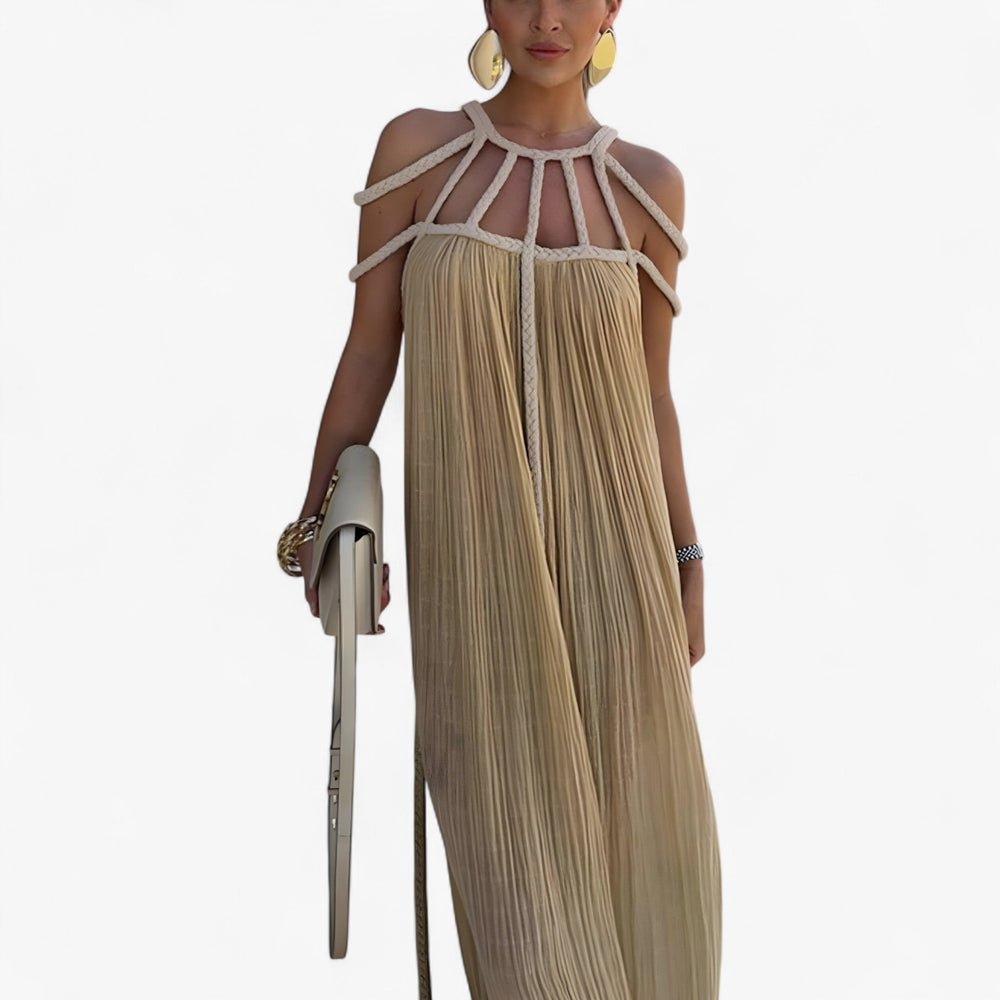 Linette Long Dress Women – Elegant Maxi Fluid Dress with Straight Cut and Versatile Style