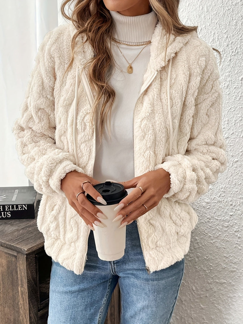 Francesca Women's Jacket – Zipped Hoodie Jacket in Soft & Warm Fleece for Autumn/Winter