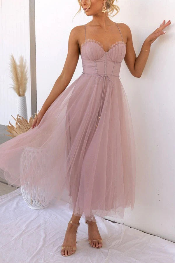 Ariana Robe Maxi Femme – Elegant Long Summer Dress Sleeveless with Round Neckline