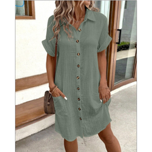 Dress Shirt Woman Gabriele – Elegant Summer Dress with Marked Waist & Airy Cut