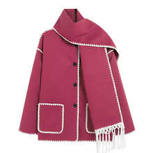 Genevieve Coat Woman – Soft Wool Coat with Scarf & Elegant Loose Fit