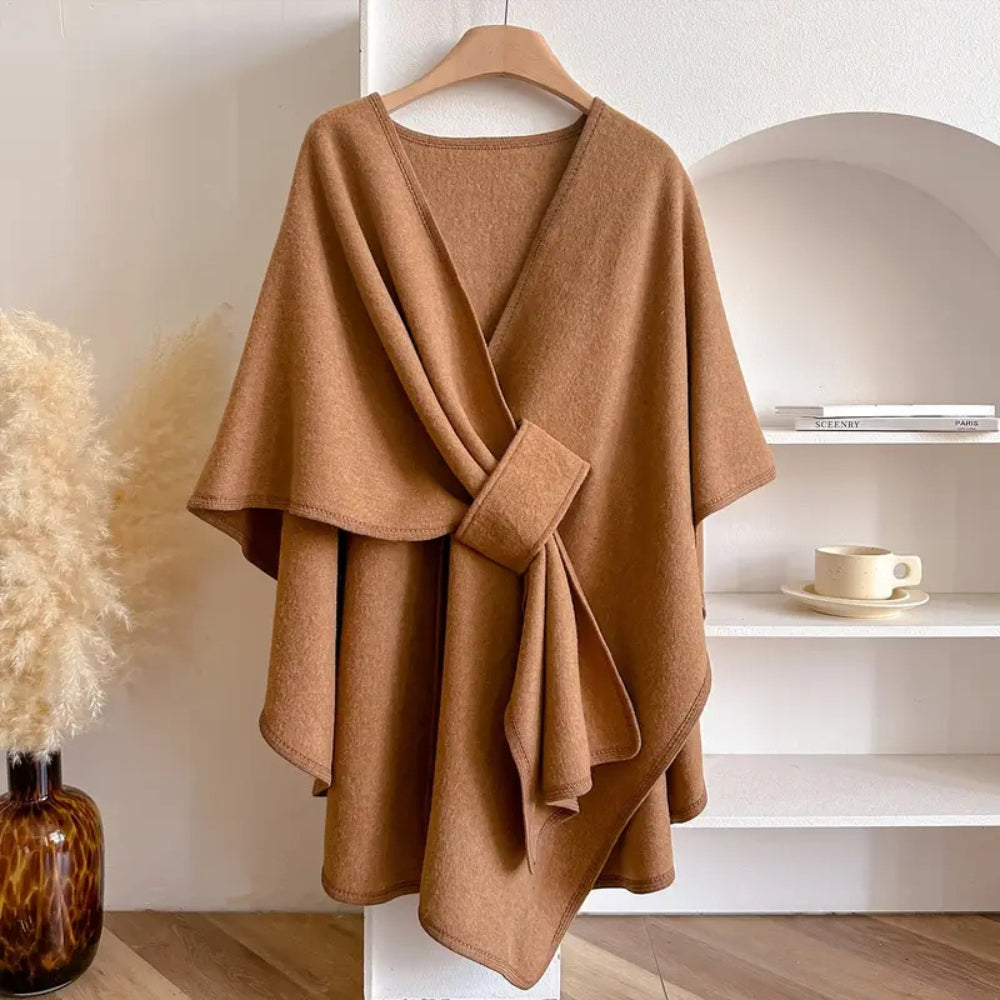 Vivian Cape Coat Woman – Elegant Winter Poncho Windbreaker in Soft & Warm Microfibers