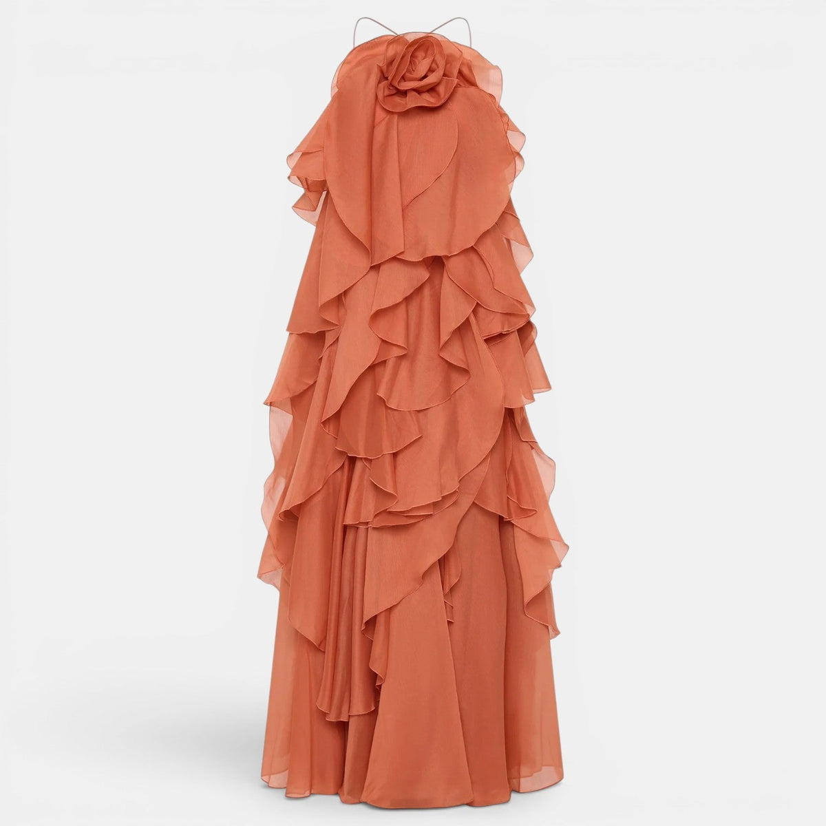 Women's Long Halter Dress with Flower