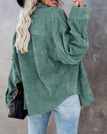 Ainsley Chemise Femme – Casual Vintage Shirt in Soft Corduroy with Chest Pocket