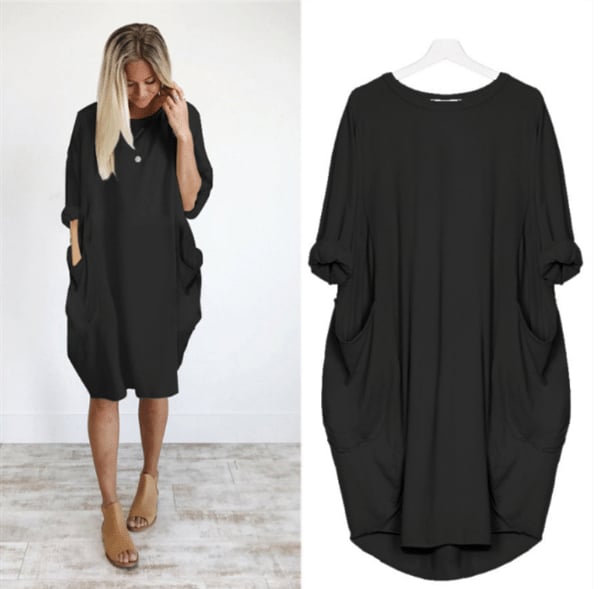 Delaney Summer Dress Woman – Lightweight Fabric, Loose Fit & Chic Round Neck