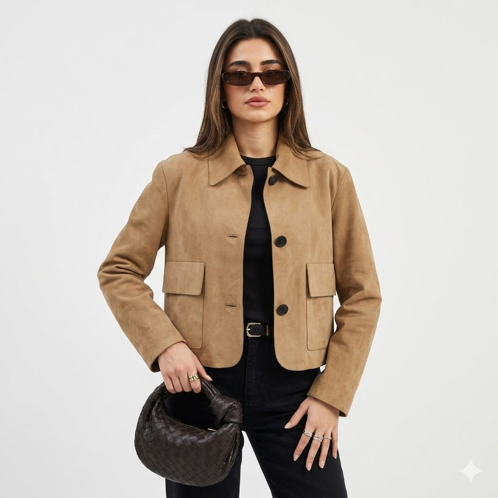 Camille Moreau | Cropped Suede Jacket For Women