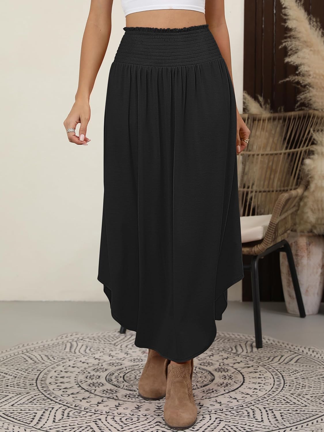 Lulu Women's Long Skirt – Bohemian Floral Maxi Skirt, High Waist & Flowing