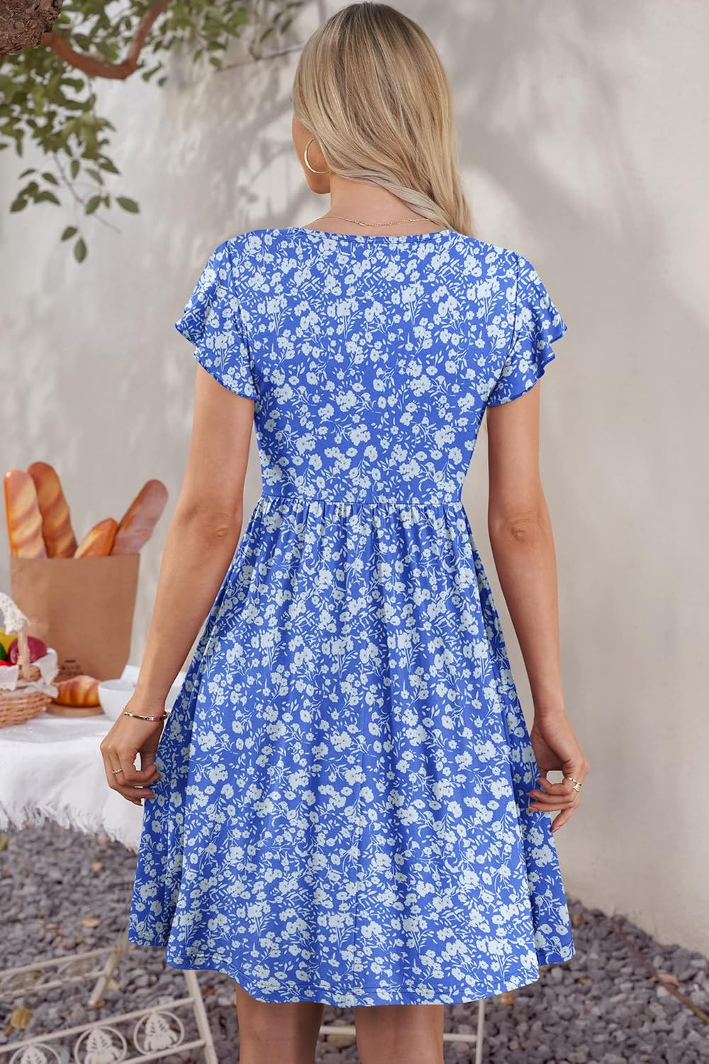 Clara Midi Dress for Women – Sleeveless V-Neck Buttoned Dress with Pockets Summer