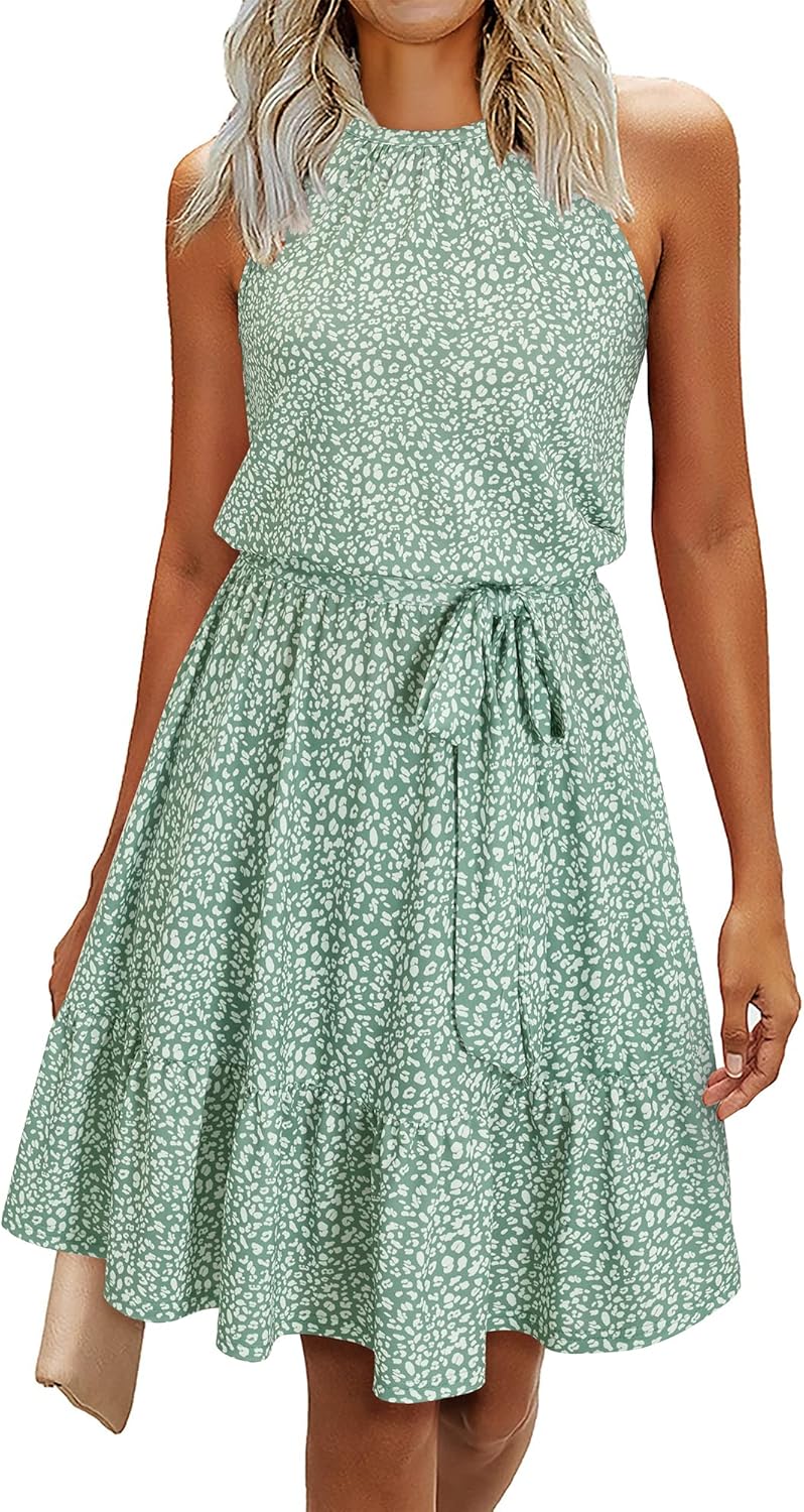 Sophie Women's Dress – Elegant Summer A-Line Fluid Backless Dress with Ruffles and Pockets