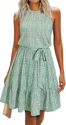Sophie Women's Dress – Elegant Summer A-Line Fluid Backless Dress with Ruffles and Pockets