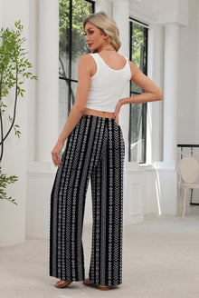 Kendi Women's Palazzo Pants – Wide Flowing Cut, Chic Elastic Waist Summer