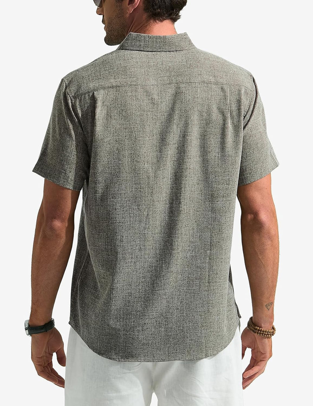 Léo Men's Shirt – Short Sleeve Linen Shirt, Breathable & Casual Summer Style
