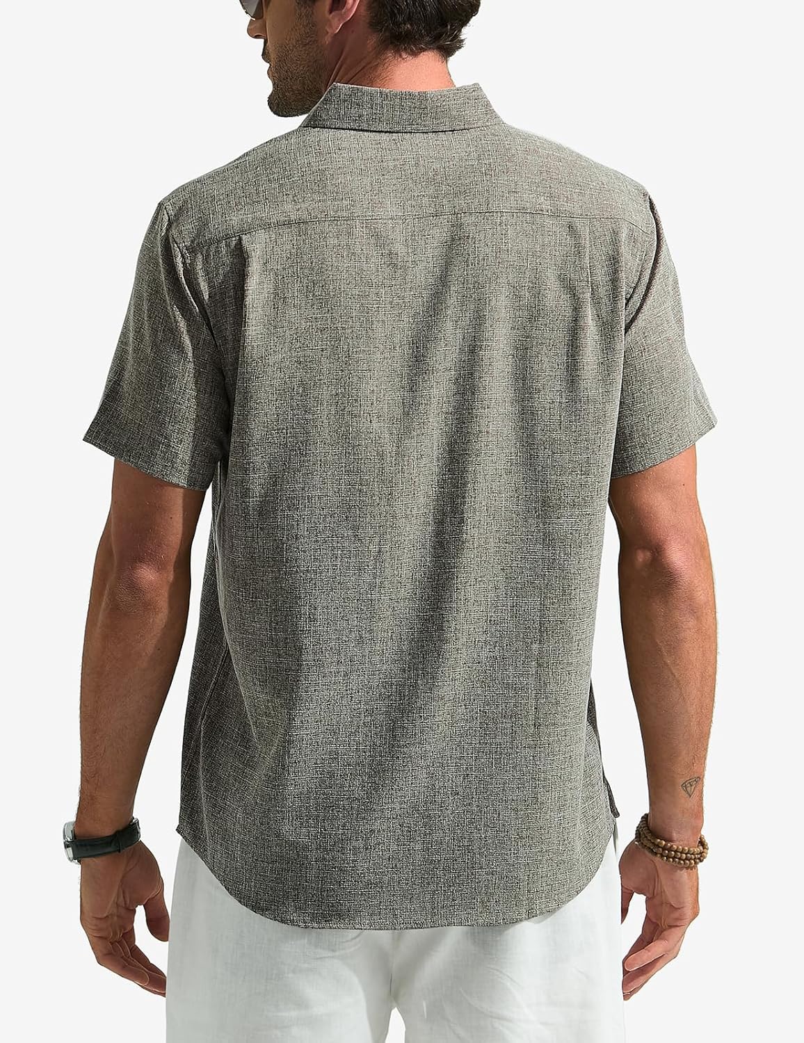 Léo Men's Shirt – Short Sleeve Linen Shirt, Breathable & Casual Summer Style