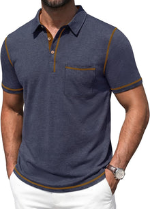 Vianney Men's Polo – Lightweight Cotton Polo, Pocket & Casual Chic Summer Style