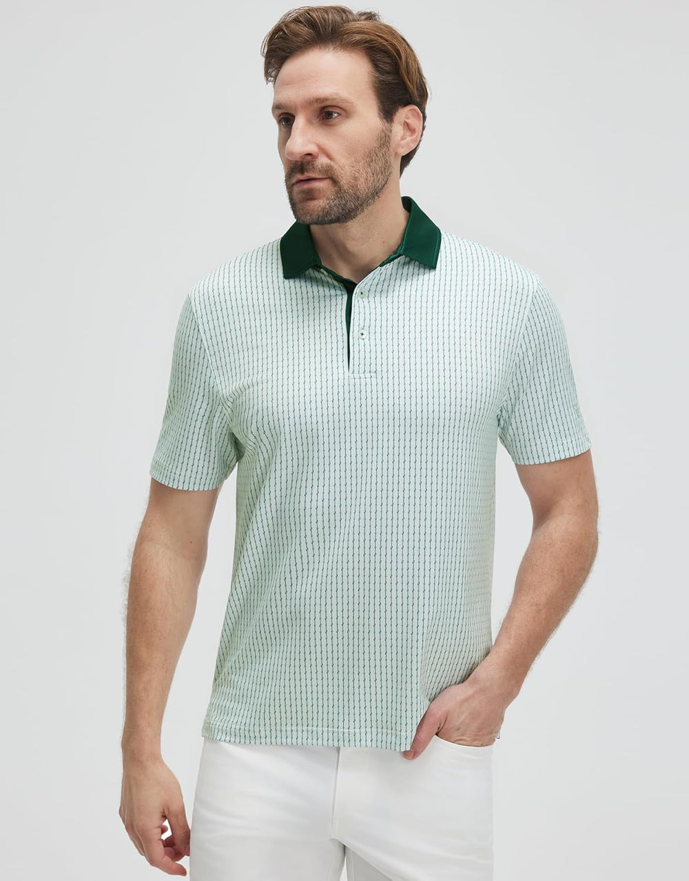 Victor Men's Polo – Printed Golf Polo, Breathable UPF30+ & Quick Drying