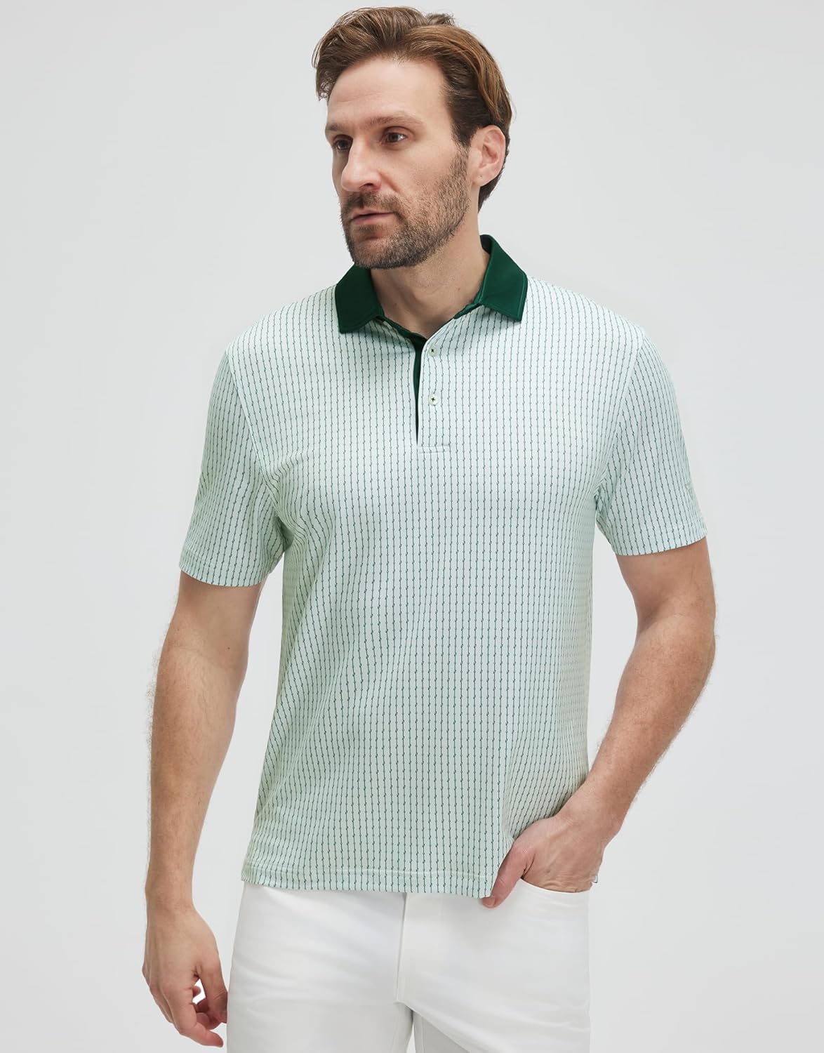 Victor Men's Polo – Printed Golf Polo, Breathable UPF30+ & Quick Drying