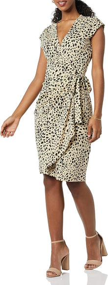 Rori Women's Wallet Dress – V-Neck, Fitted Cut & Comfortable Elegant Cotton Jersey