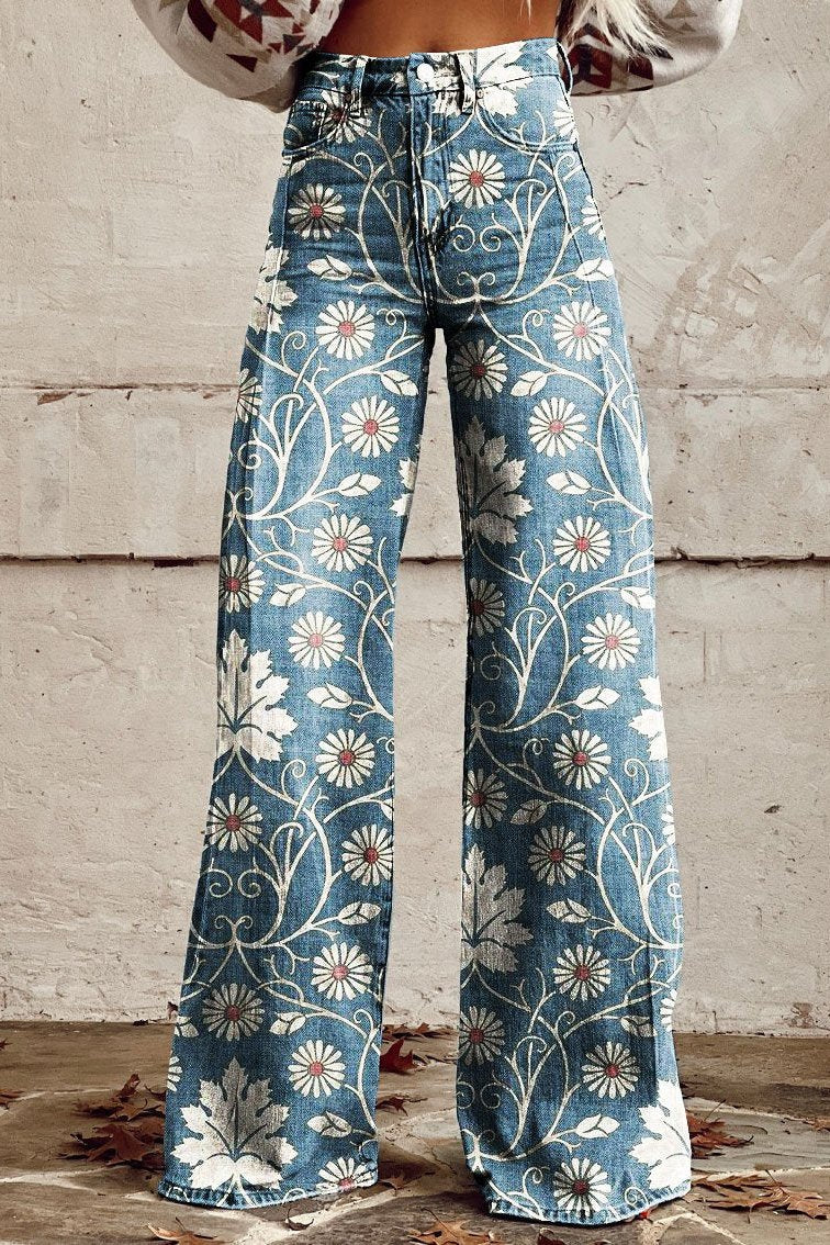 Alina Pants Women Boho Vintage Style – Wide Airy Pants with Trendy Bohemian Prints