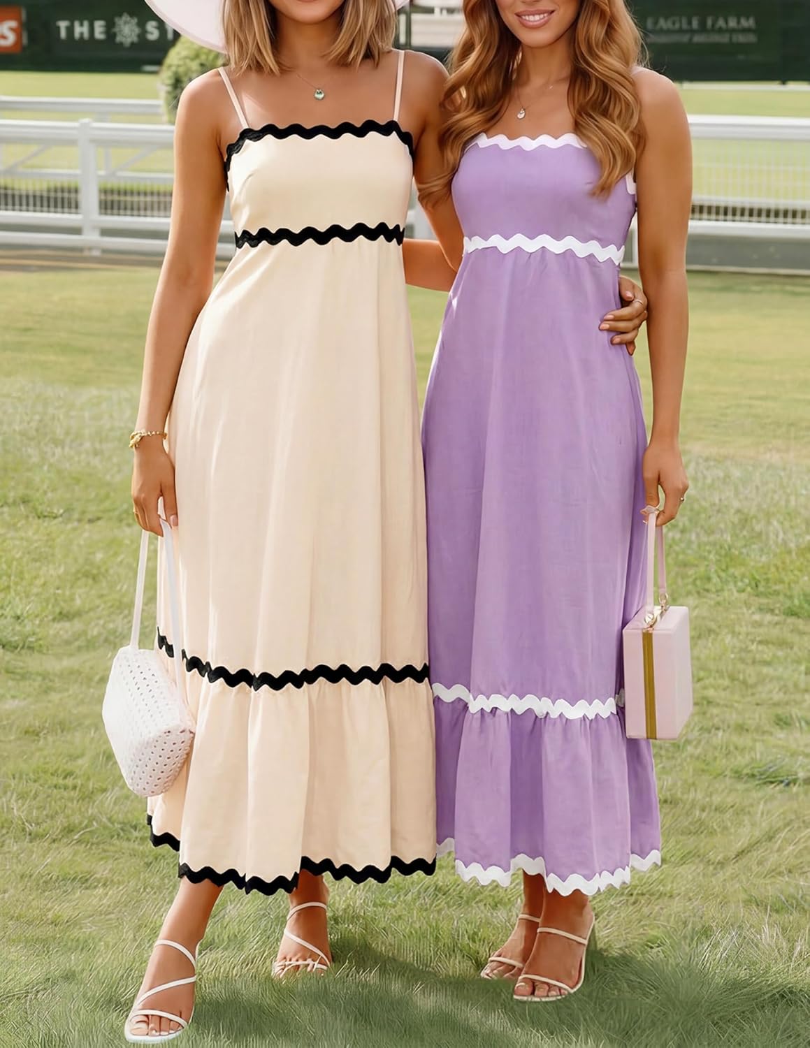 Ella Midi Dress for Women – Backless Dress with Thin Straps, Smocked, Flowing, Elegant Summer Dress