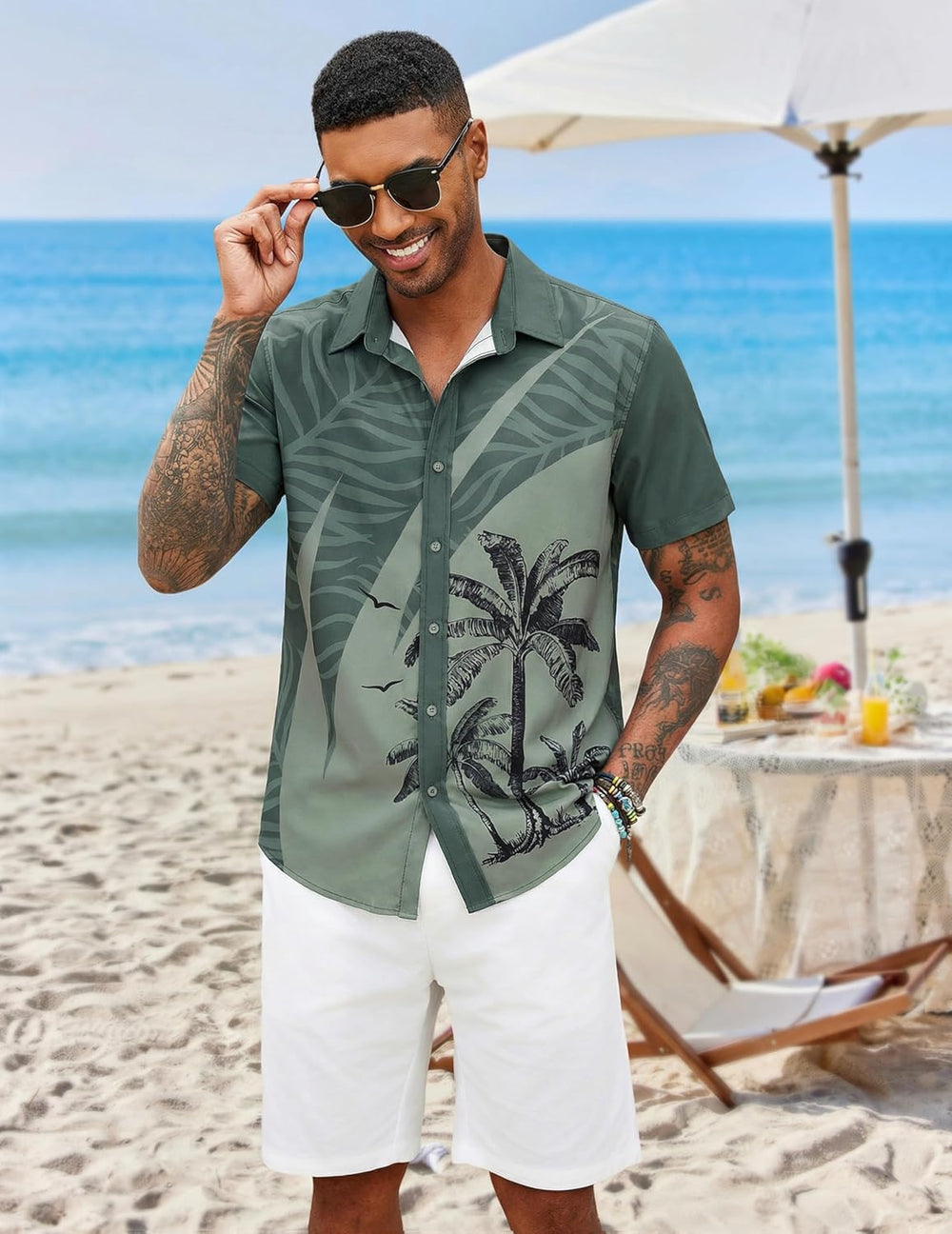 Carlos Men's Hawaiian Shirt – Tropical Summer Shirt, Lightweight & Quick-Drying
