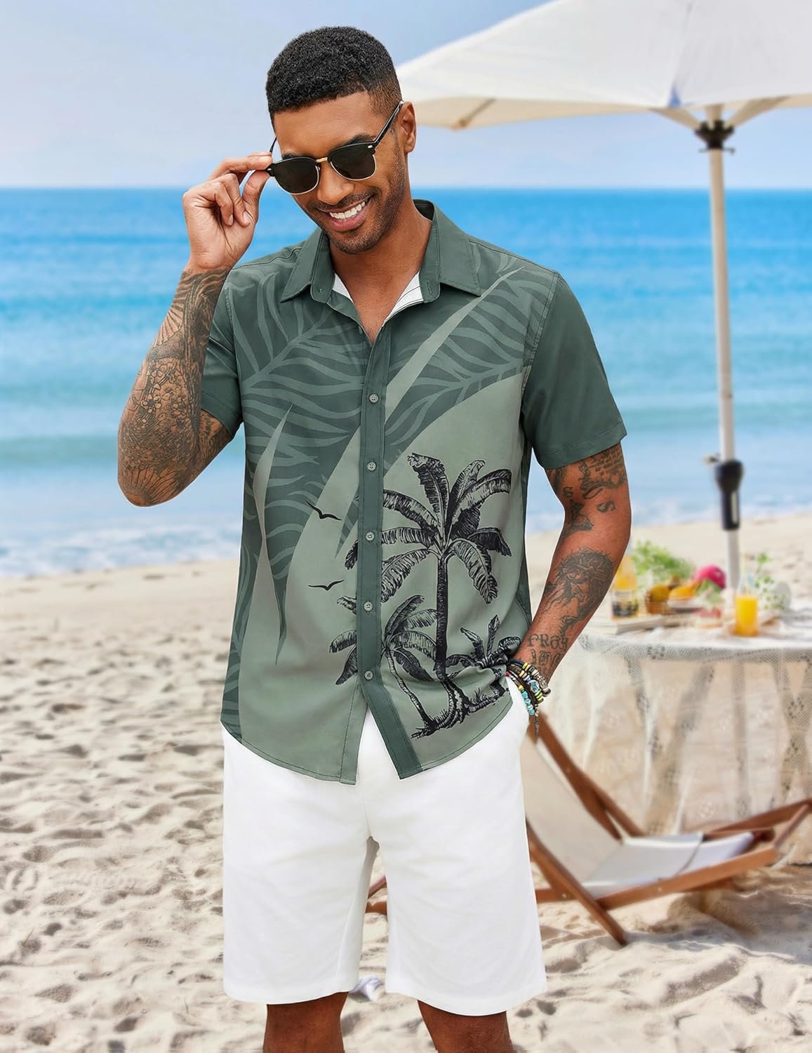 Carlos Men's Hawaiian Shirt – Tropical Summer Shirt, Lightweight & Quick-Drying