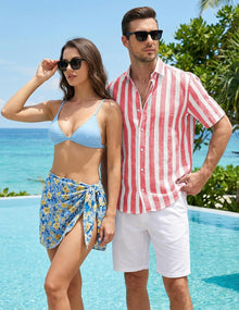 Julien Men's Shirt – Striped Short Sleeve Shirt, Casual Chic Summer Style