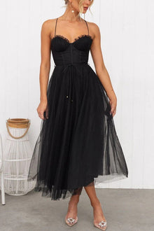 Ariana Robe Maxi Femme – Elegant Long Summer Dress Sleeveless with Round Neckline