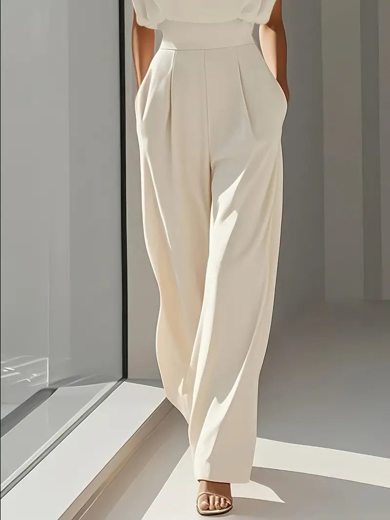 Mira Women's Jumpsuit – Elegant Jumpsuit with High Waist, Straight Legs & Lightweight Fabric